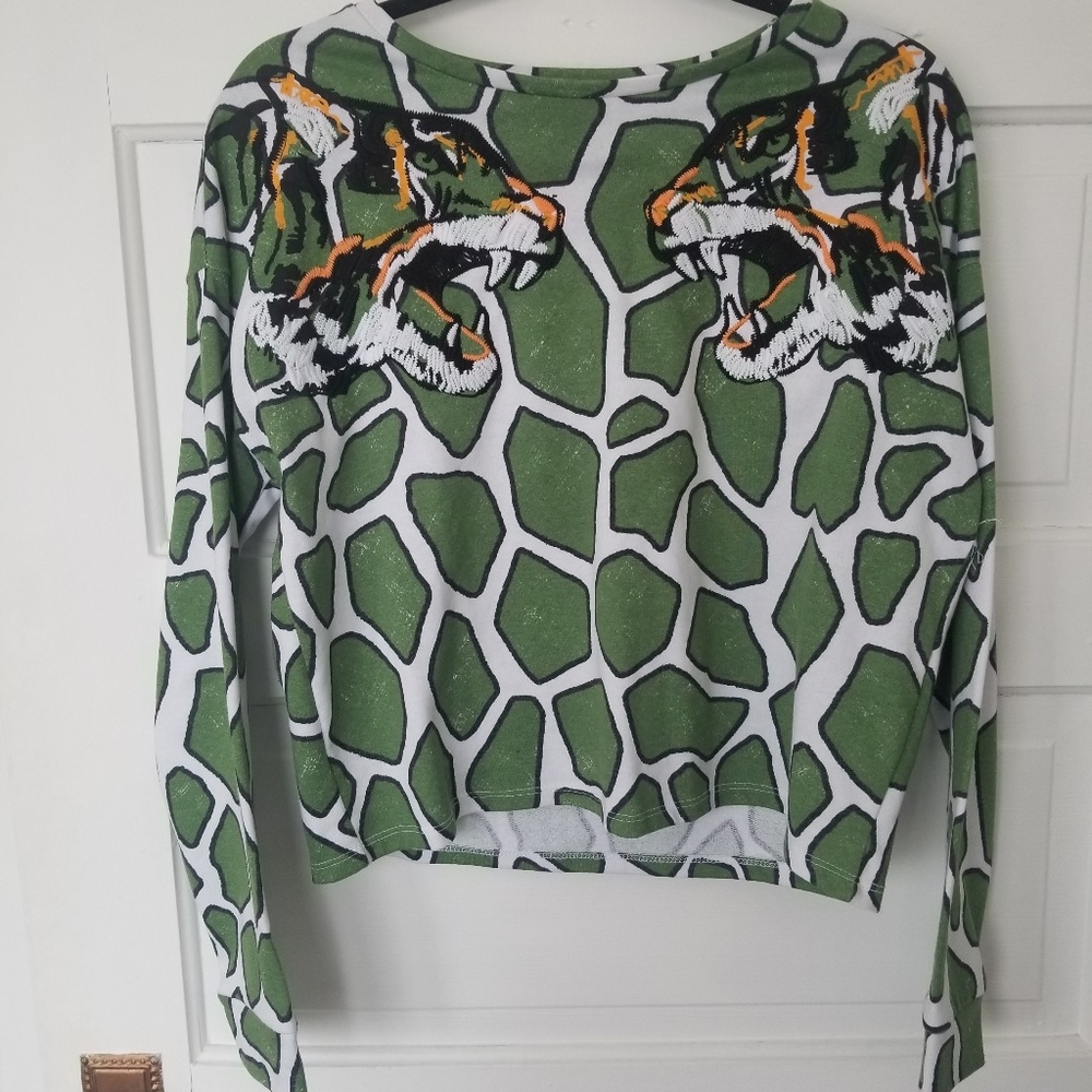 Top Shop Tiger & giraffe print top